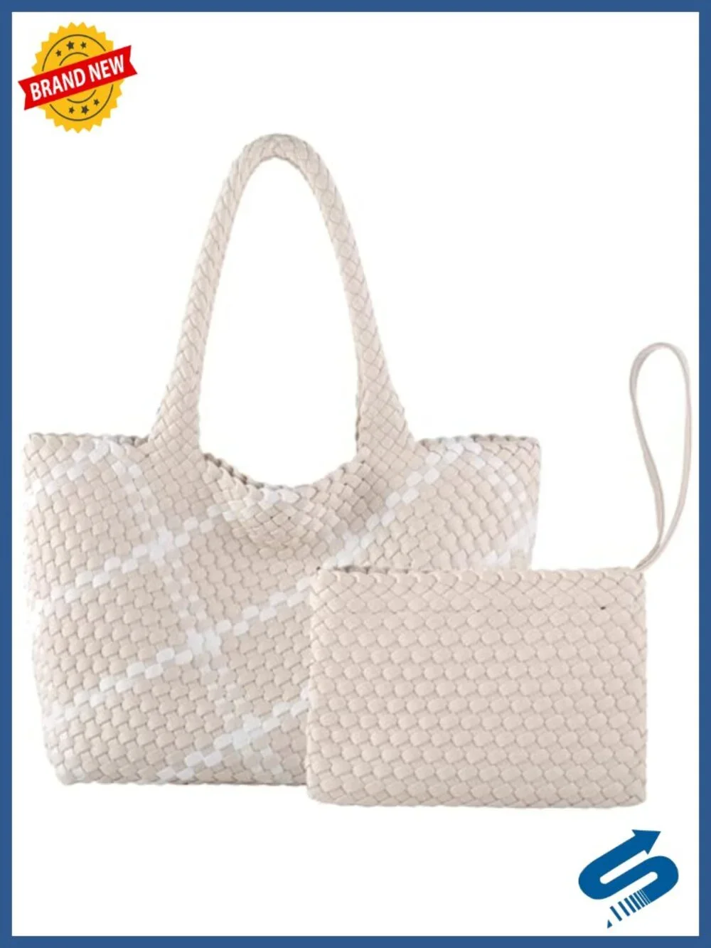 Woven Vegan Leather Tote Bag | Handmade Summer Travel Purse